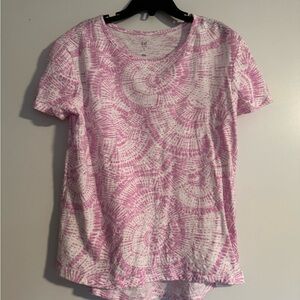 GAP Pink and White Short Sleeve Tee